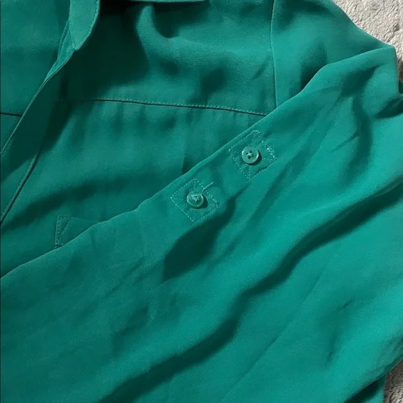 Express Emerald Green Button-Down Shirt - Picture 3 of 8